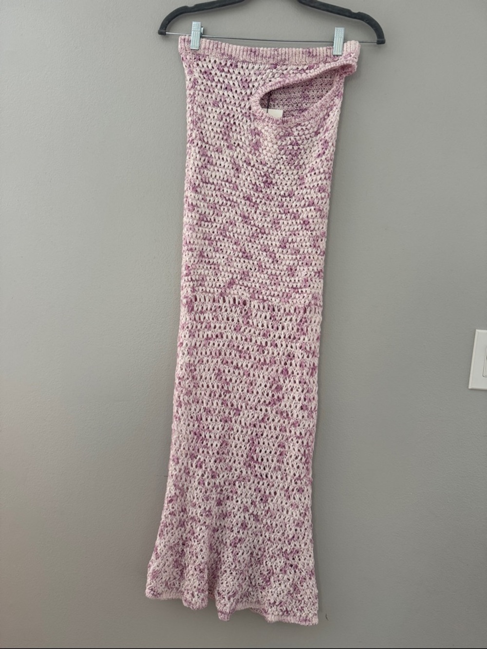 NWT CHRISTOPHER ESBER CROSS STITCH LOOPED MAXI SKIRT IN LILAC COTTON-BLEND Sz M